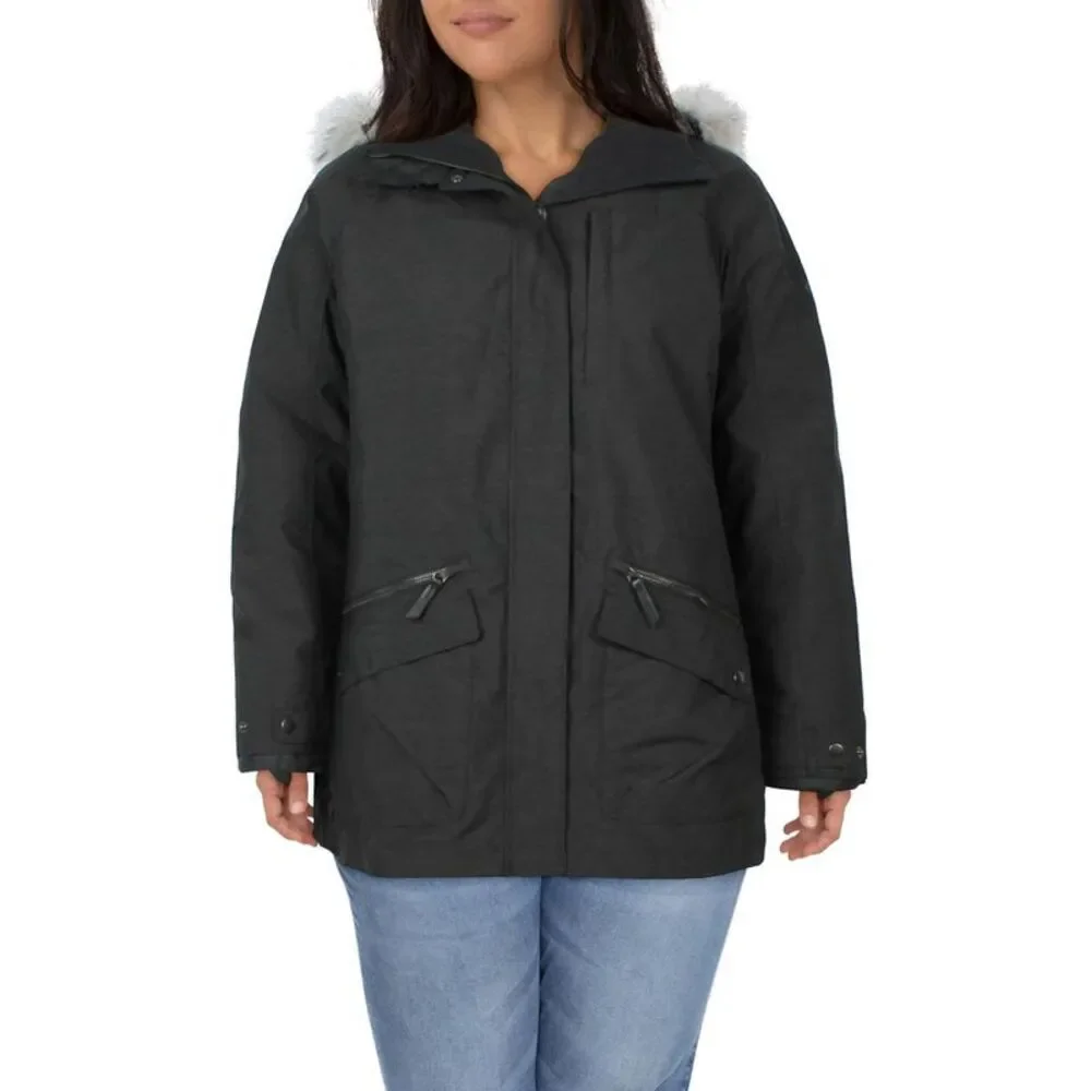 Columbia Womens Black Insulated Polyester Parka Coat Plus NWT